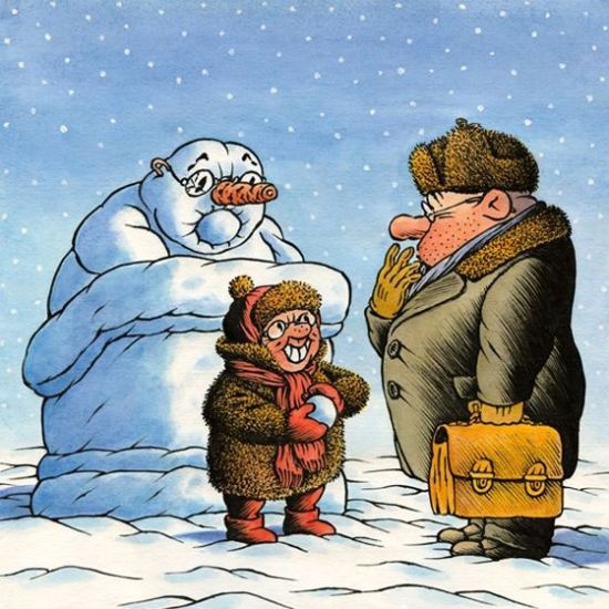 Небритые человечки карикатуриста Юрия Кособукина